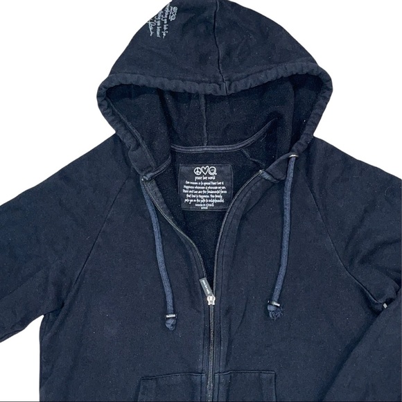 Peace Love World Women’s Black Zip-Up Hoodie Size Small - Picture 4 of 8